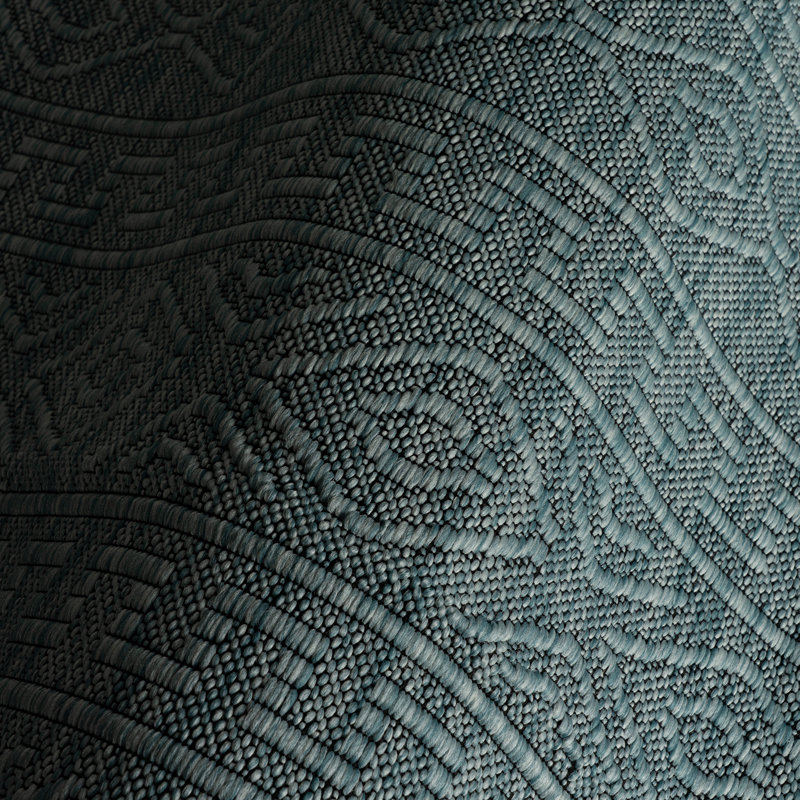  Anessae Indoor/Outdoor Contemporary Area Rug, Light Blue, Runner 2'6" x 8'