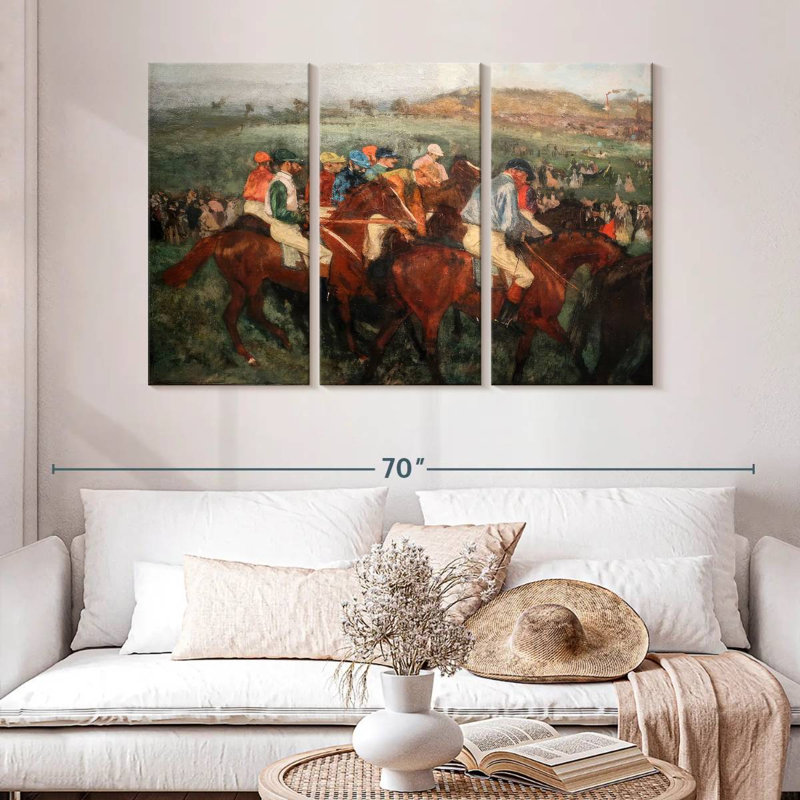 Sirci Gentlemen Jockeys avant le départ, H 32 po x l 50 po