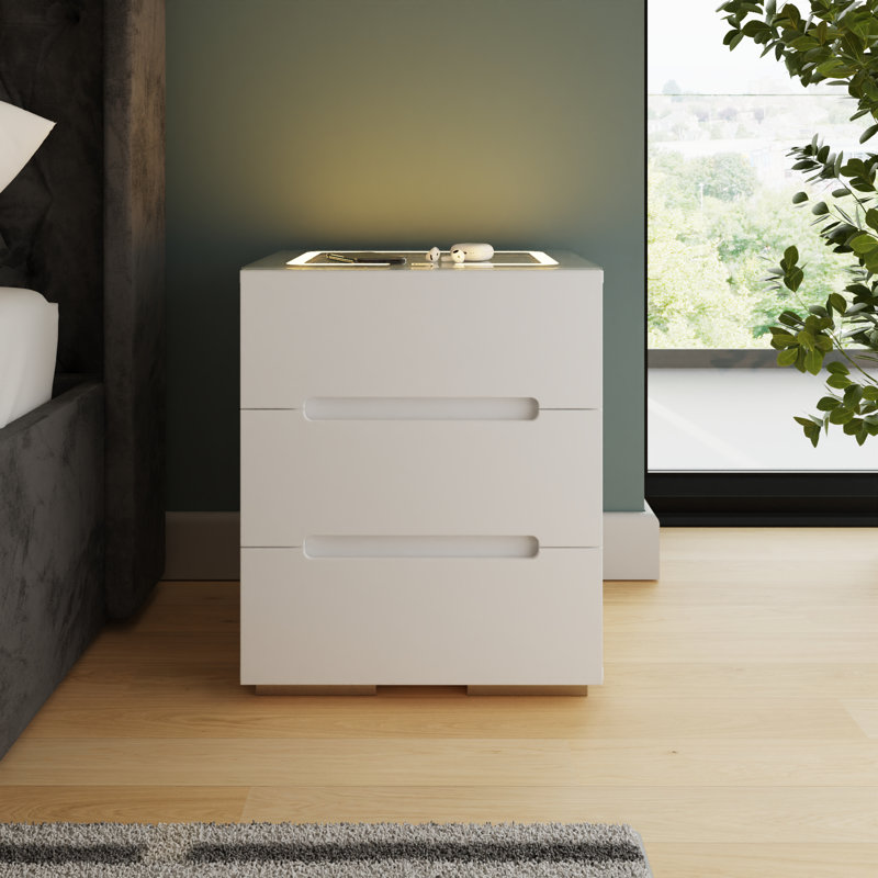 43cm W Manufactured Wood Bedside Table