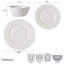 Mikasa Patterson Vegan Bone China Chip Resistant 12 Piece Dinnerware Set, White, Ashlyn, Service For 4