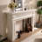 Beige Solid Wood Electric Fireplace