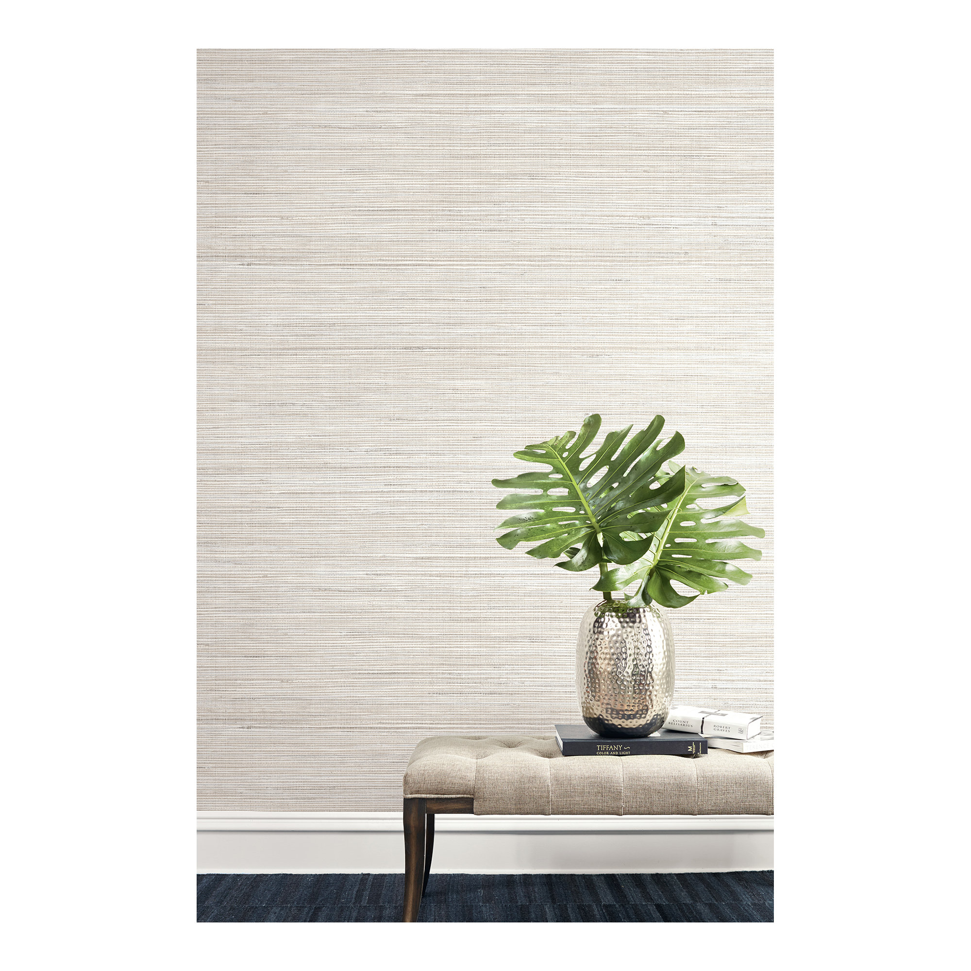 Paonia Striped Wallpaper, Brown, Paper 