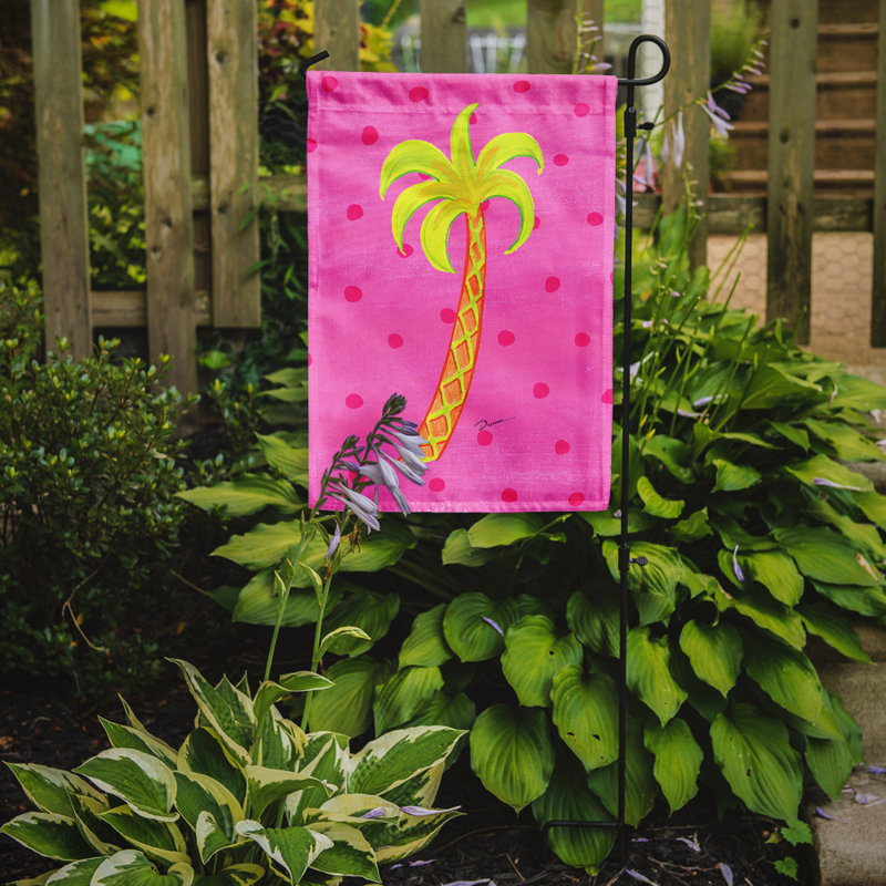 Drapeau de jardin 2 côtés palmier tree, Rose