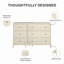 Commode 6 tiroirs, commode en bois pour chambre à coucher