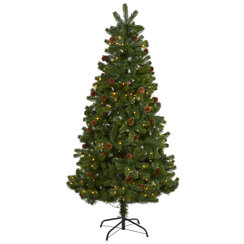 Lighted Artificial Spruce Christmas Tree, 6' H