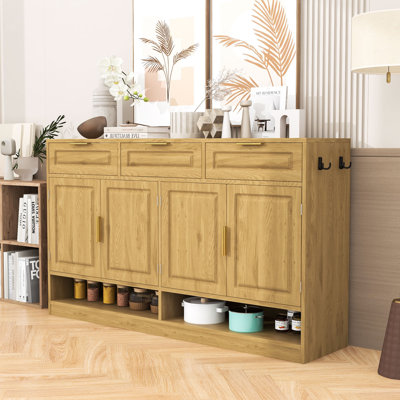 Buffet en bois avec 3 tiroirs et tablette réglable Baynard