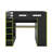 Full Size Wood Loft Bed With Desk,Wardrobe And RGB LED Light-410701611