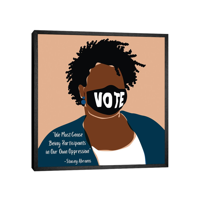 Stacey Abrams - Print on Canvas, Black Framed, 45.72 cm H x 45.72 cm W