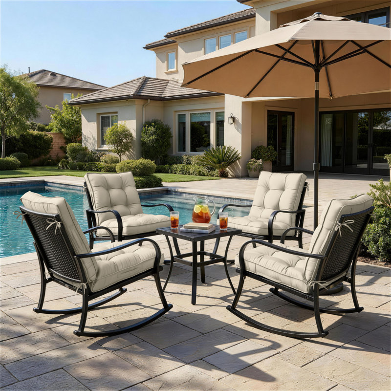 Wynee 5” Outdoor Cushions And Patio Chair Cushions, 2, Beige