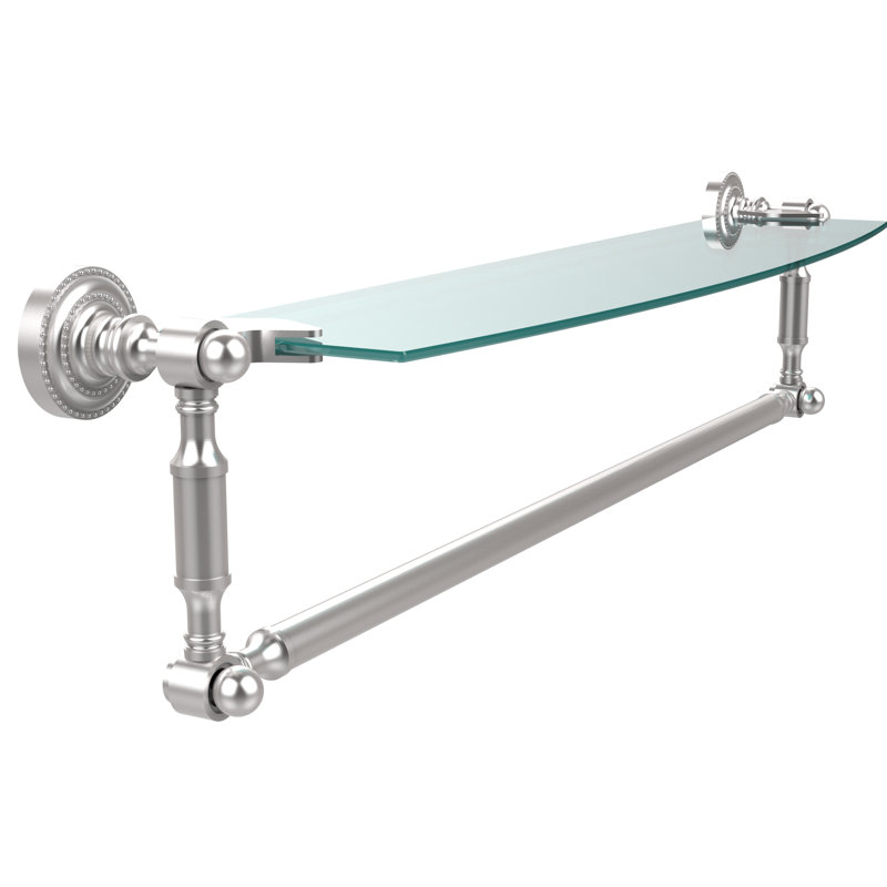 Tablette support avec porte-serviettes Marchmont, H 5 po x l 22 po x P 6,1 po, Chrome satiné