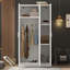 Armoire 3 portes avec miroir, tringle et 3 tablettes fixes-810921755