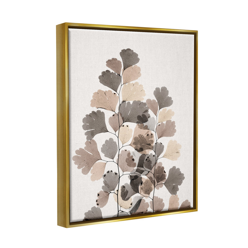 Art moderne sur toile, feuilles de ginkgo modernes, feuilles grises et translucides par Albert Koetsier
