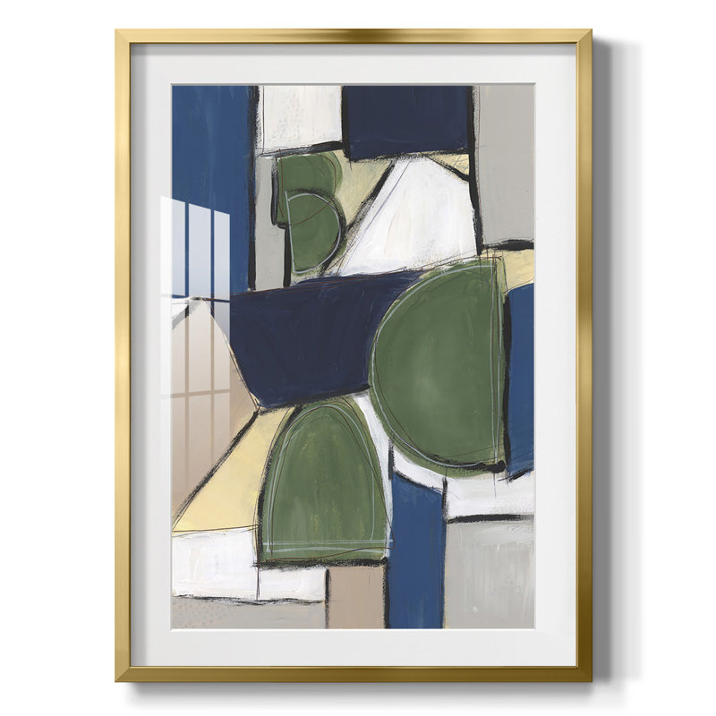 Spatial Mix II - Impression encadrée, H 25,5 po x l 17,5 po, Doré