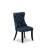 5 Piece Modern Dining Table Set Includes a Round Kitchen Table with Dropleaf and 4 Polyester Fabric Upholstered Chairs, 42x42 Inch, Black-93577936-126401039-126400262