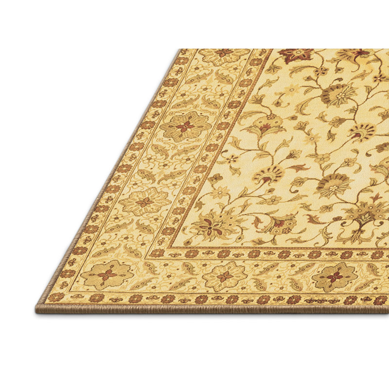 Tapis oriental brun en laine et polyester tissé à la machine 3 pi x 5 pi Bosserman