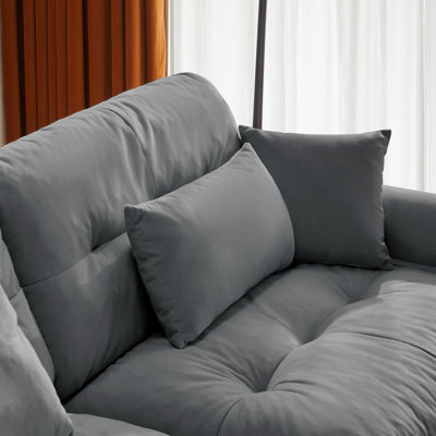 Armless Sofa W/1 Pillow - Grey