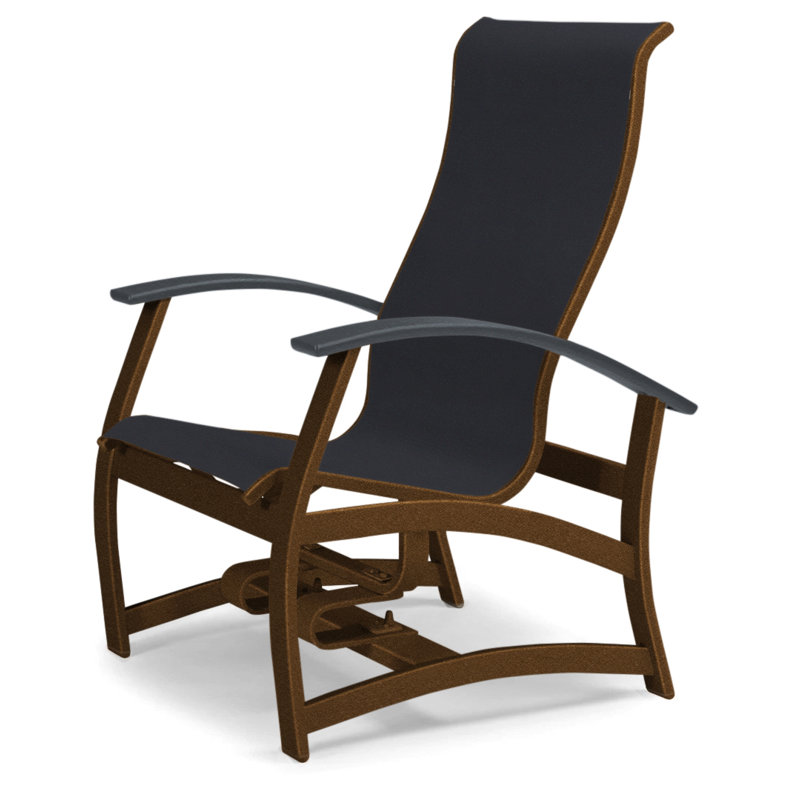 Askar Swivel Powder Coated Aluminum Outdoor Lounge Chair, Classic Graphite P30, Black 5D Sunbrella®, Textured Kona