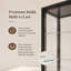 150cm Black Metal Curio Case with 4 Glass Tiers - Narrow Display Cabinet for Collectibles