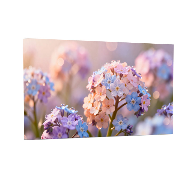 Plantes et fleurs Fleurs pastel flou artistique printemps, H 16 po x l 24 po, Noir