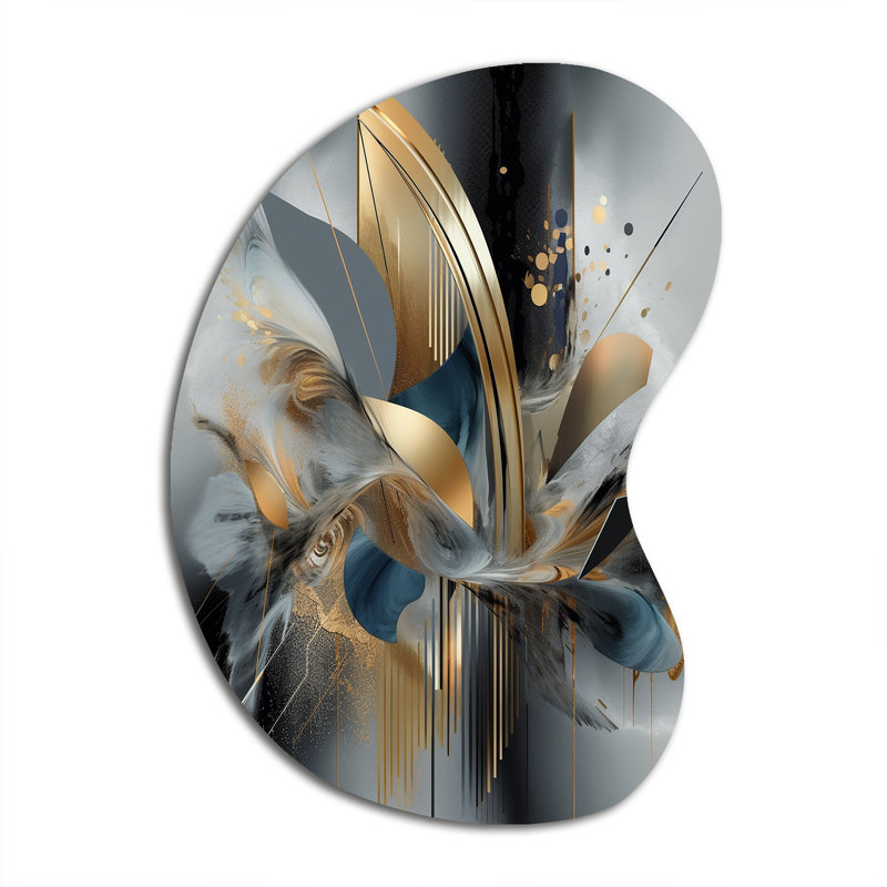 Doux couleurs marbrées abstraites II - décoration murale abstraite asymétrique en métal, sculpture murale en métal de forme unique