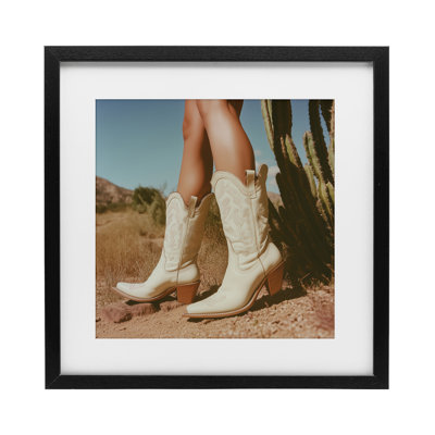 Desert Boots Step Framed Print Under Glass, design by Heidi Kuntz