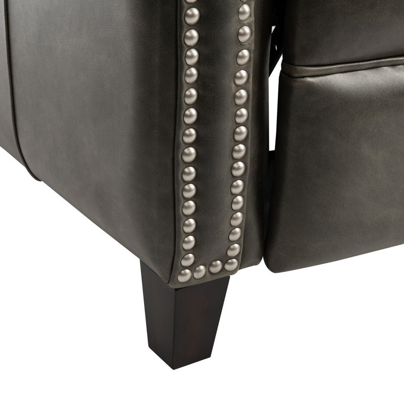 Fauteuil inclinable en cuir véritable Lavanda, Cuir véritable noir vieilli Trends