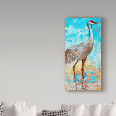 «Sandhill Cranes II», reproduction de peinture acrylique sur toile tendue