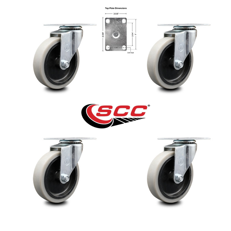 Thermoplastic Caster with Top Plate