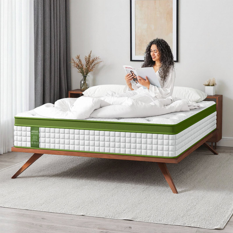 King Size 12" Hybrid Mattress - Gel Memory Foam & Pocket Springs for Pressure Relief, Motion Isolation, CertiPUR-US Certified, Made in USA