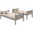 Twin Bunk Bed With Weathered Taupe, Convertible Design, , And Slatted Guardrails, Engineered Wood For Bedroom Modernization Taupe Finish, Decor