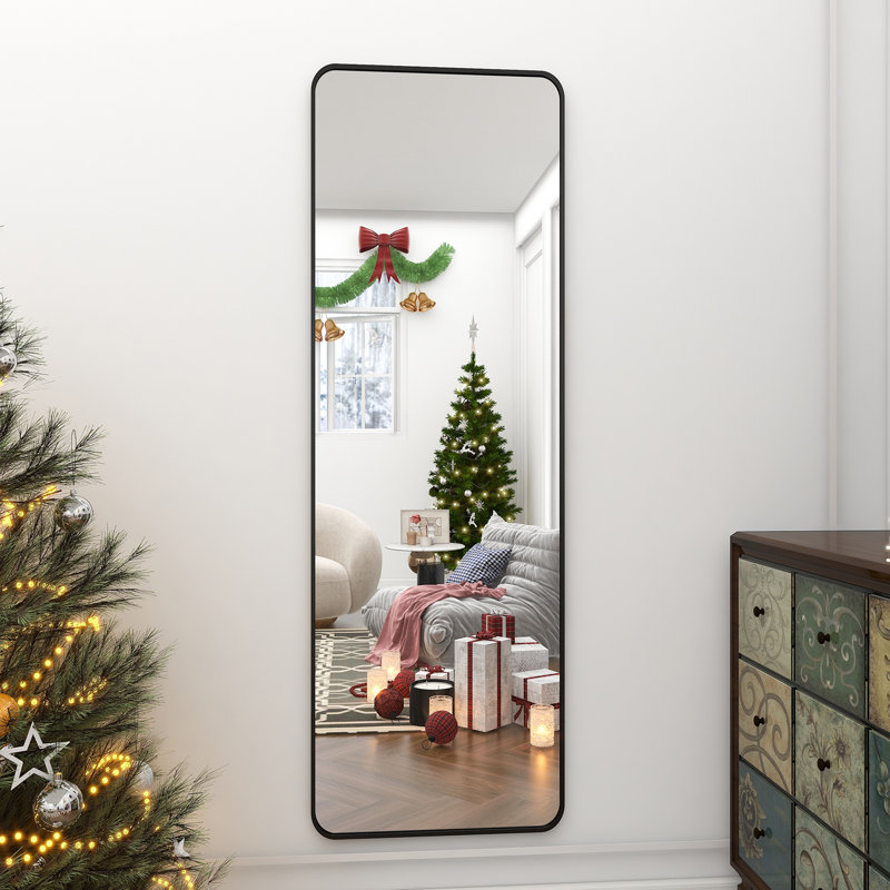 Metal Mirror - Basics by Wayfair™, Black, 64" x 21"