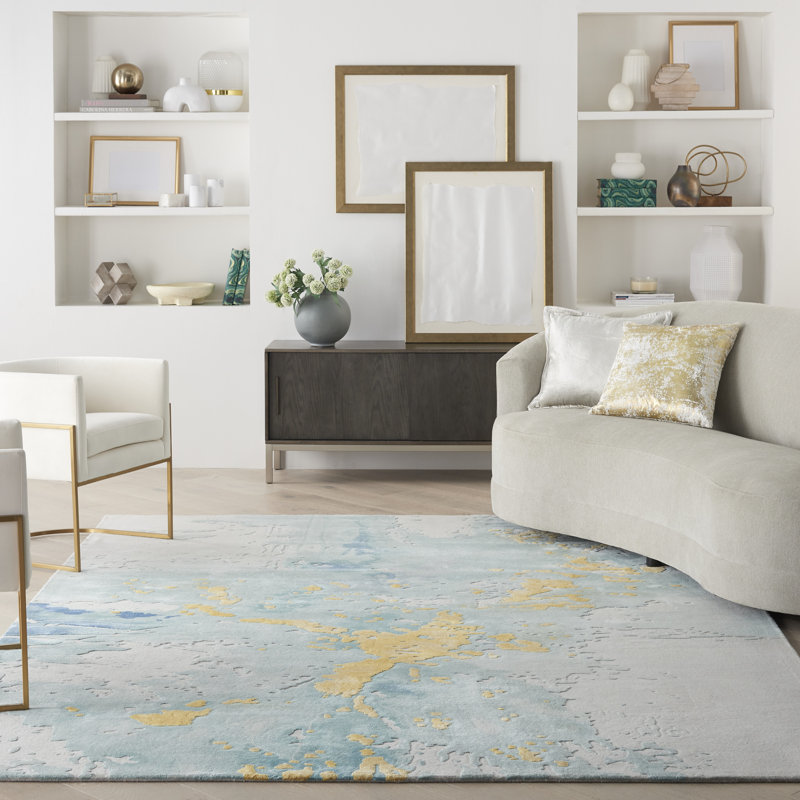 Tapis prismatique Nourison Seafoam Gold, Rectangle 5 pi 6 po x 7 pi 5 po