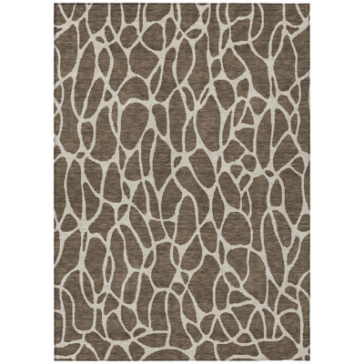 Zarelia Fudge Washable Indoor-Outdoor Rug - 