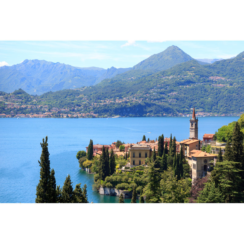 Panorama Of Varenna At Lake Como With Mountains In Italy by Johannes86 - Wrapped Canvas Print, 30cm H x 46cm W