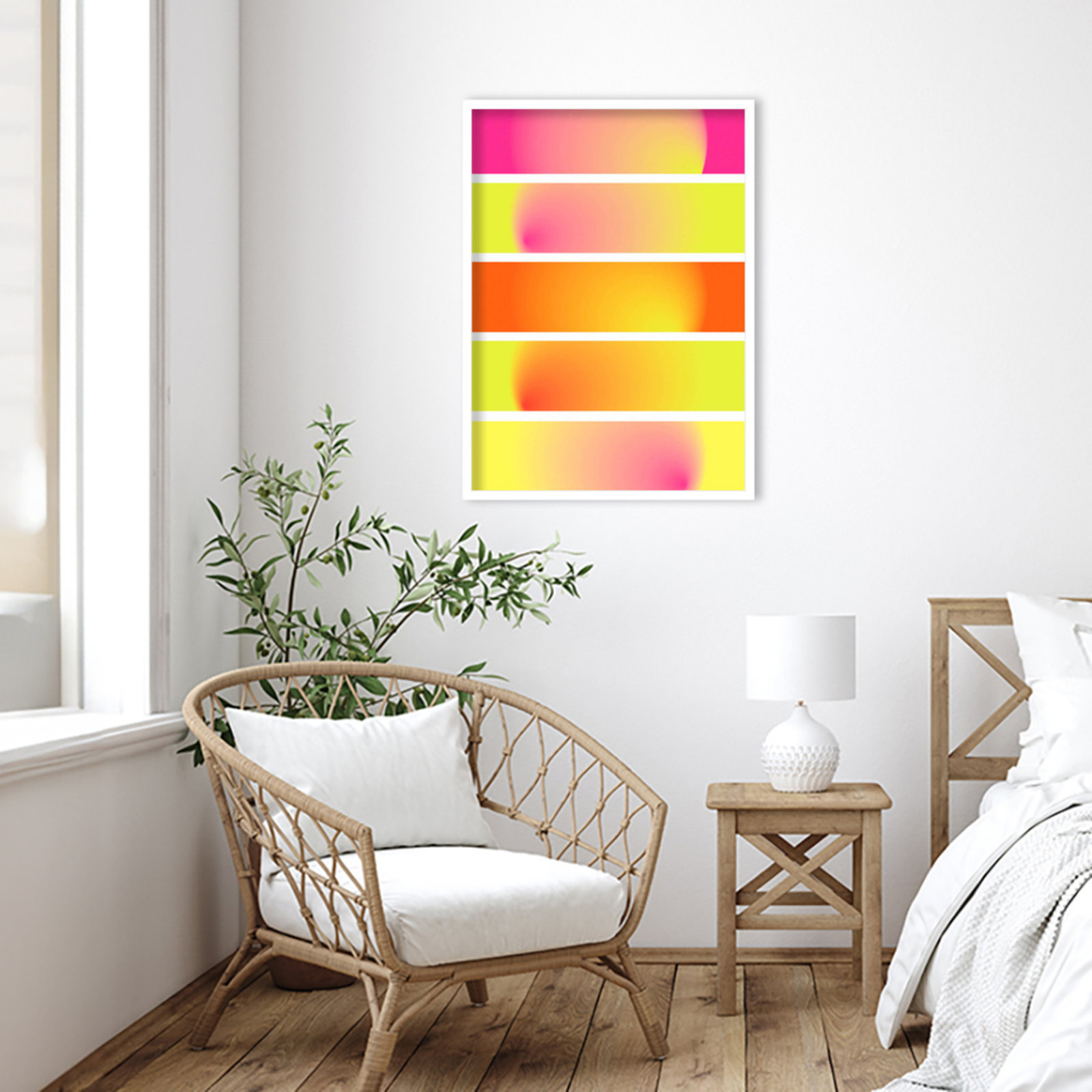 One Way by Valeria Castillo, White, 33" H x 24" W x 1" D