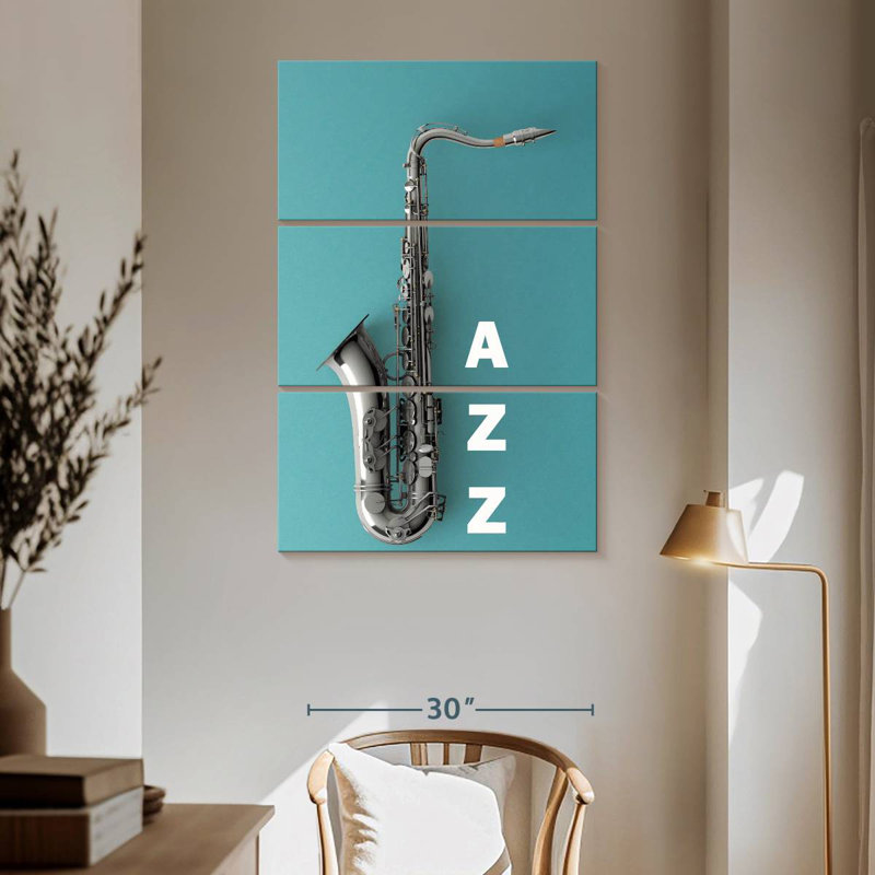 Abarca, saxophone sur jazz, H 65 po x l 42 po