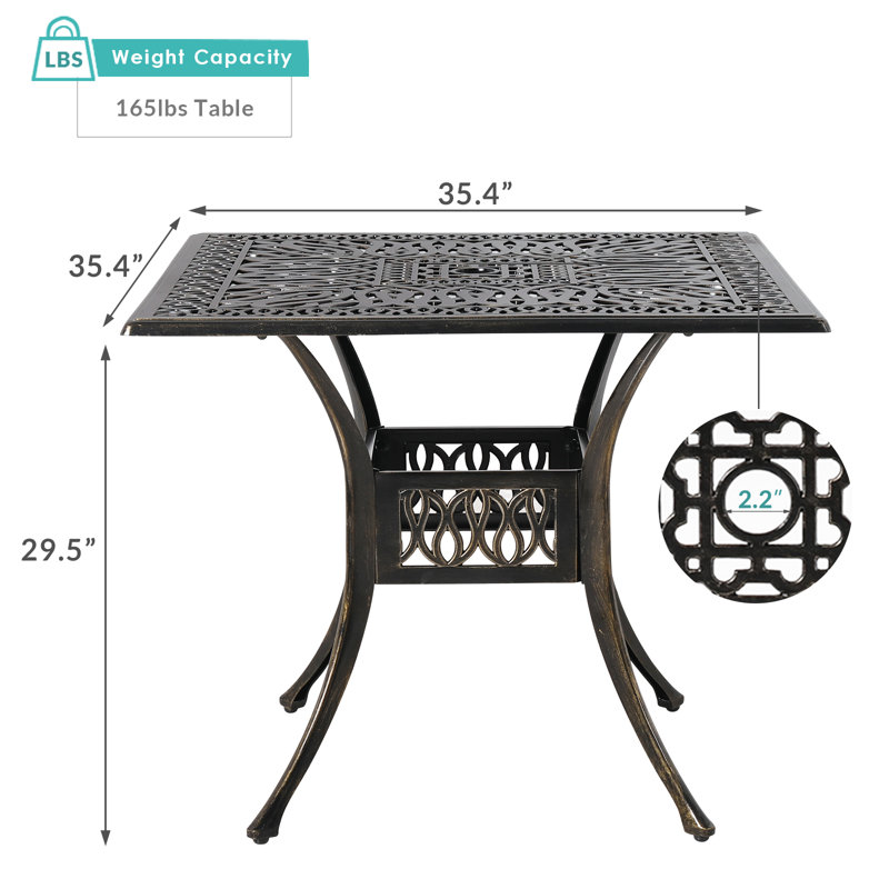 Table bistro en aluminium, Bronze