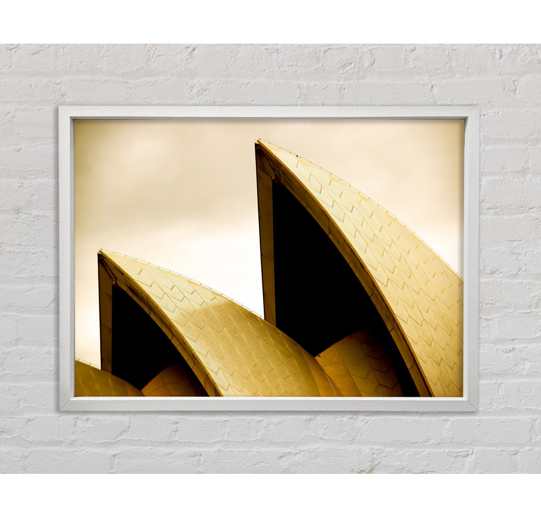 Sydney Opera House Peaks Sepia - Einzelner Bilderrahmen Kunstdrucke auf Leinwand