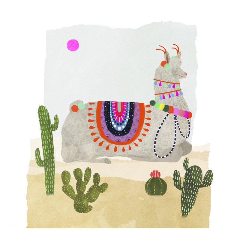 Llamarama III by Victoria Borges - Wrapped Canvas Print, 76cm H x 76cm W