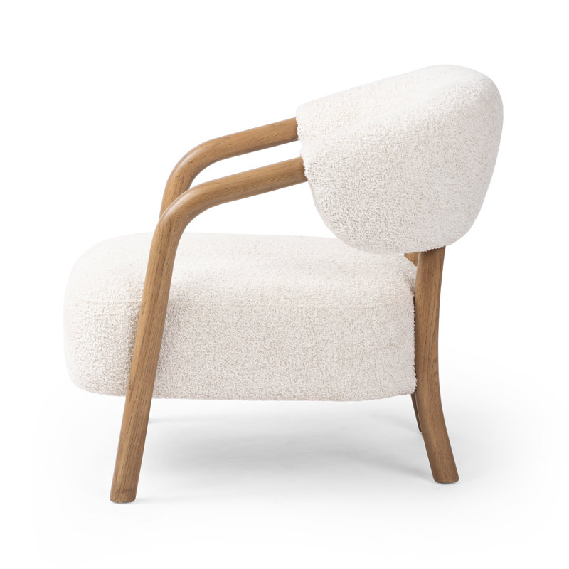 Citrine 29.25" W Armchair, Sheldon Ivory Boucle, Almond Oak