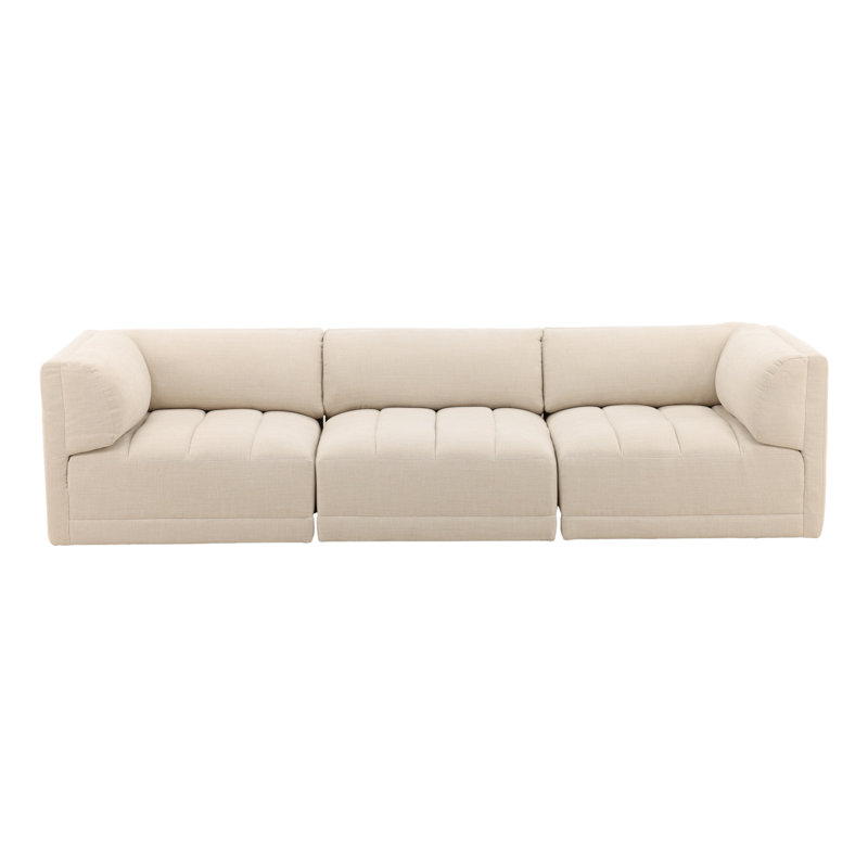 Magda 113" Wide Upholstered Sofa, Terracotta, Topanga Oat