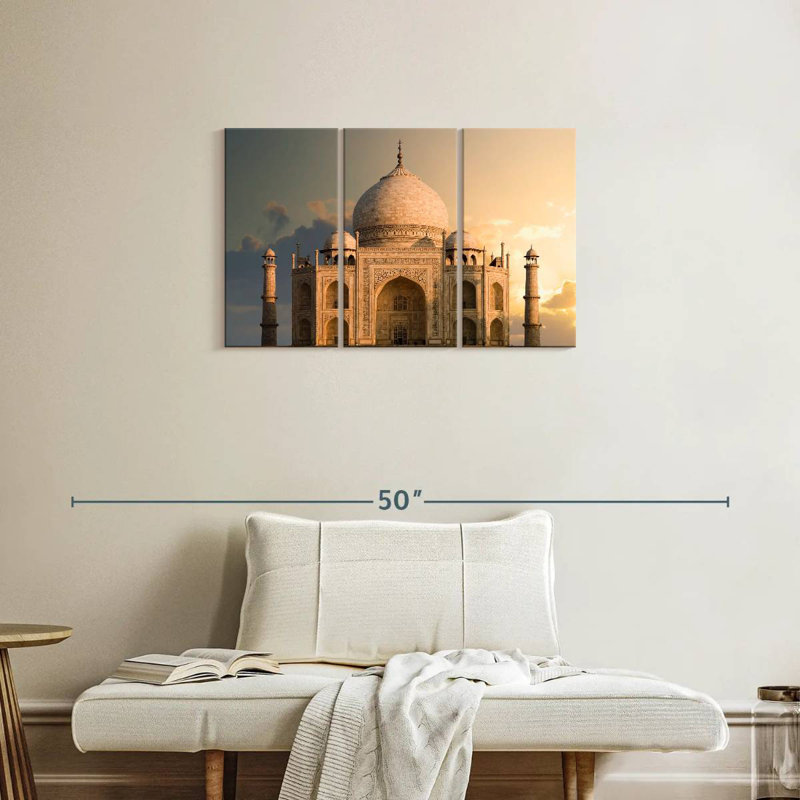 Lever de soleil sur le Taj Mahal, H 20 po x l 33 po