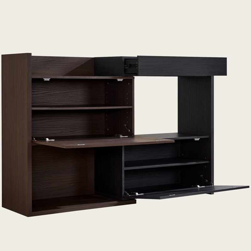 Extendable and Rotating Shoe Cabinet with 1 Drawer, 90-Degree Corner Storage for Entryway