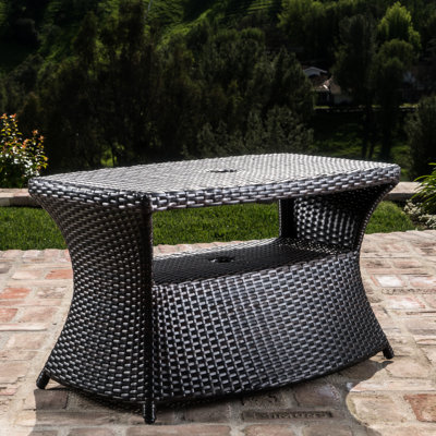 Table d'appoint pour méridienne, structure en fer, suffisamment d'espace pour le dessus, table basse et table de service, l 34 po x P 22 po, H 19,5 po, fer élégant, parasol