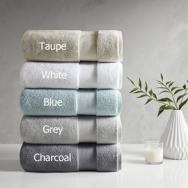 Ensemble de serviettes en coton 6 pièces - Long Staple Zero Twist Plush, Gris anthracite