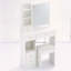 Petit meuble-lavabo avec miroir coulissant et rangement-1090478905