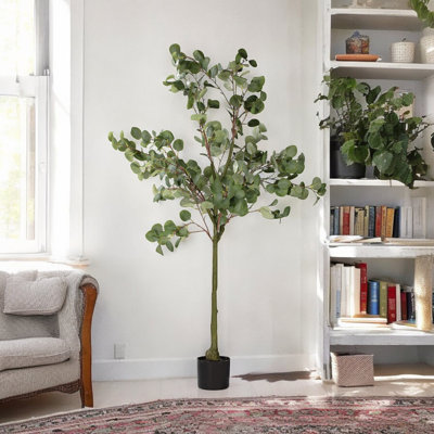 Artificial Eucalyptus Tree In Plastic Nursery Pot