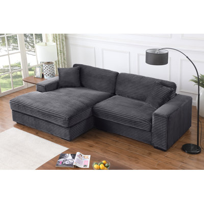 Anquantae 2-Piece Oversized Sectional Chaise Sofa with Comfy Deep Seat by Ebern Designs
