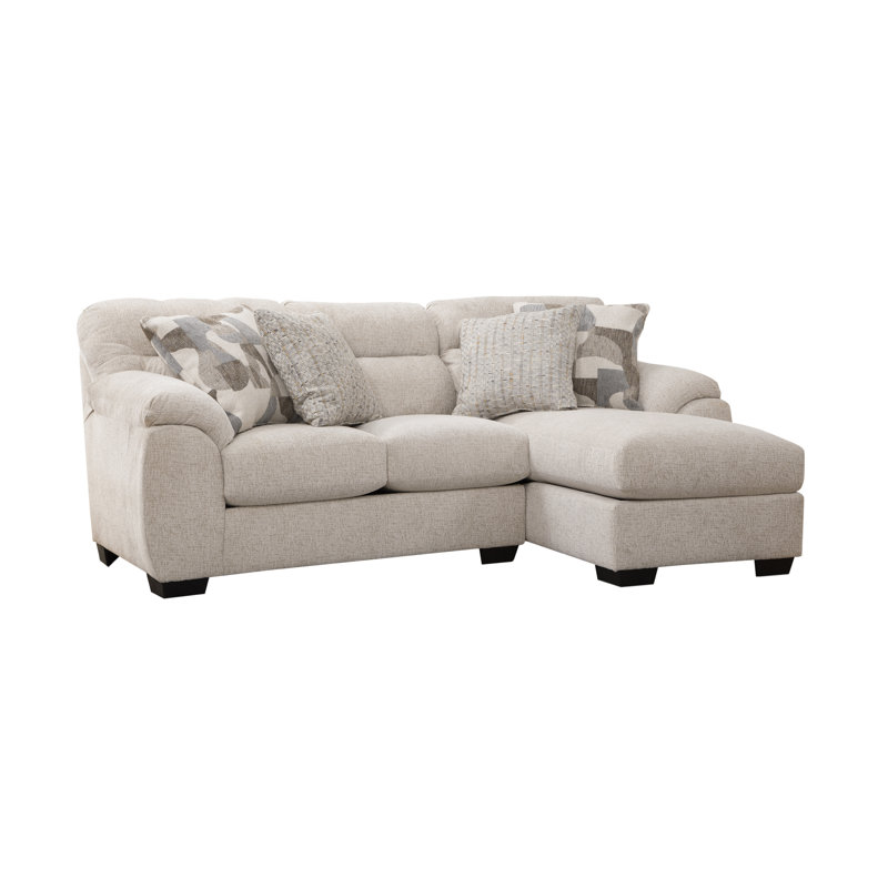 Canapé modulaire rembourré 2 pièces Almaak, Chenille beige, 39"H x 79"W x 64"D