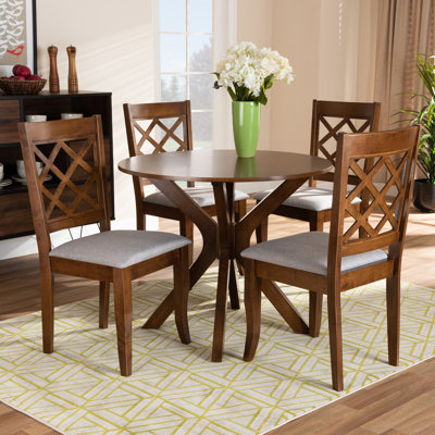 Ensemble de salle à manger en bois d'hévéa massif 5 pièces Etien H 37,4 po x l 18,7 po x P 20,5 po Etien